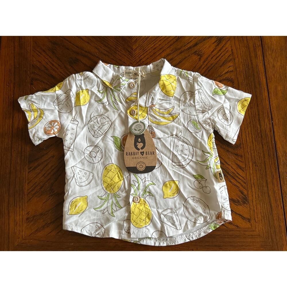 NWT Rabbit + Bear 18M Organic Cotton Linen Shirt